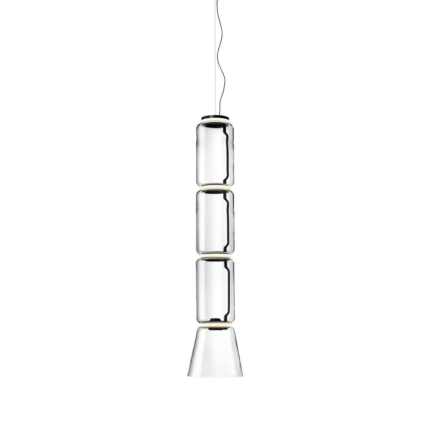 Cylindrical LED Pendant Light Dia 10.2″ x H 47.6″ / Dia 26cm x H 121cm / Warm Light 1001 Pendant light