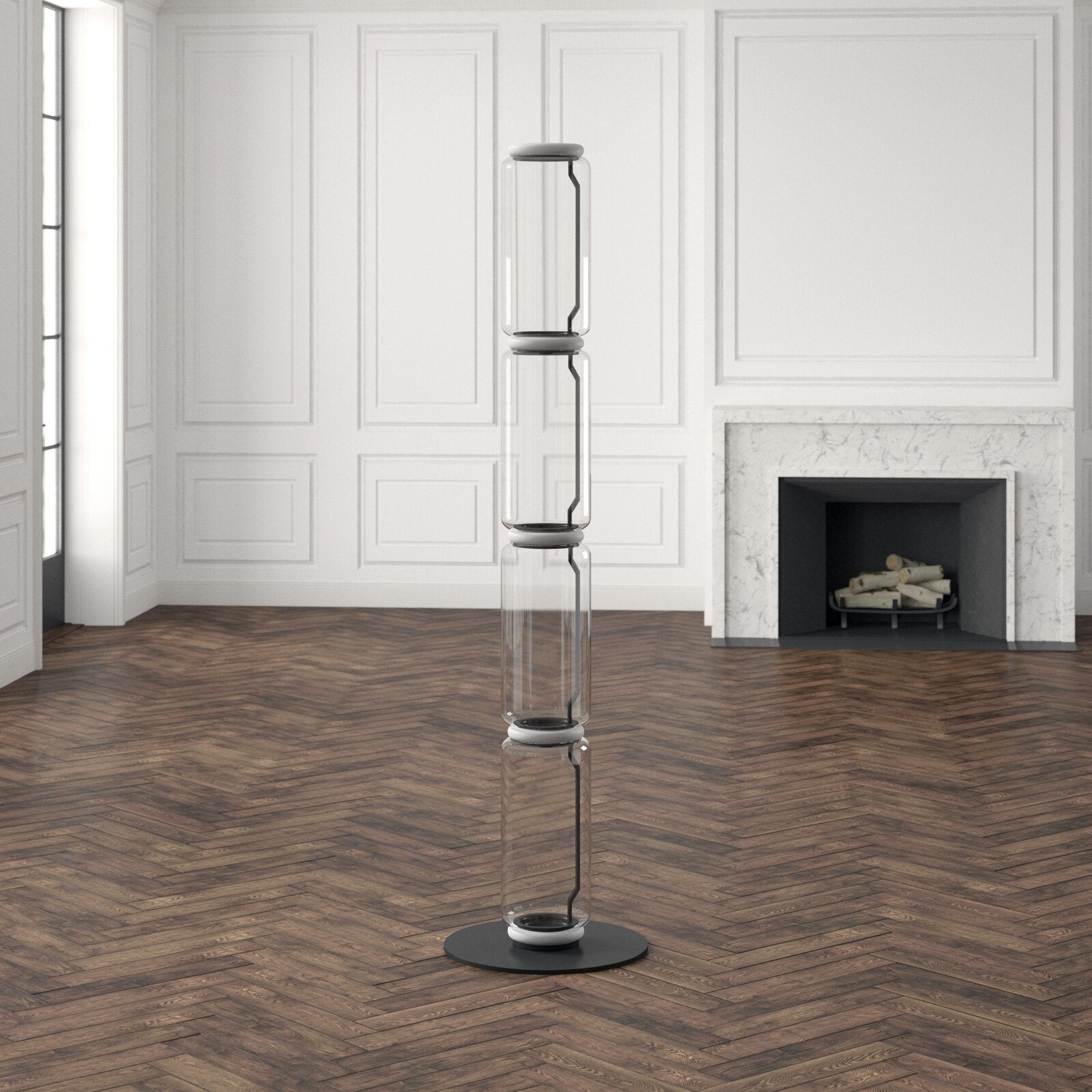 Bamboo Glass Floor Lamp Floor lamp