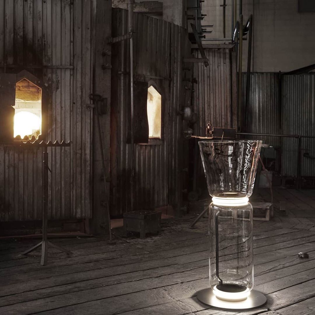Bamboo Glass Floor Lamp Floor lamp