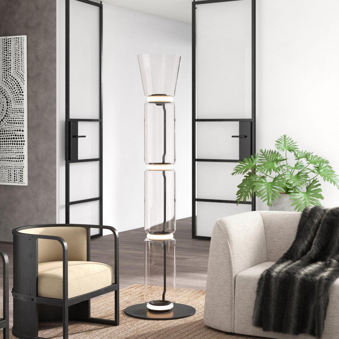 Bamboo Glass Floor Lamp Floor lamp