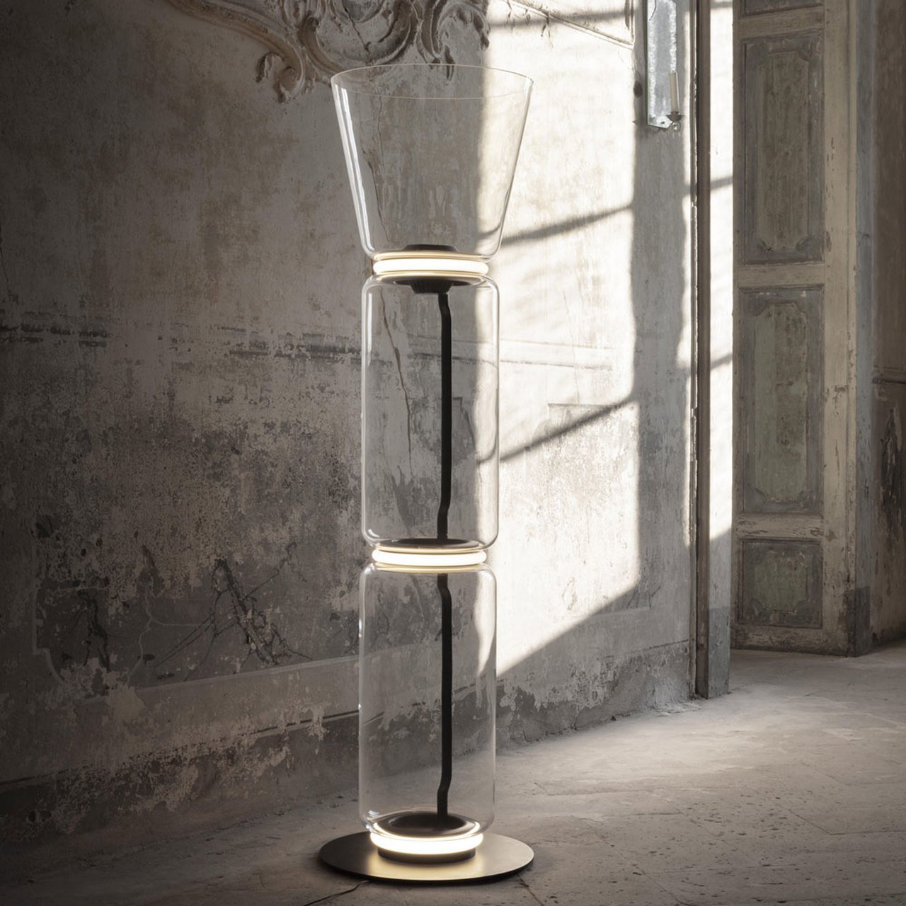 Bamboo Glass Floor Lamp Floor lamp