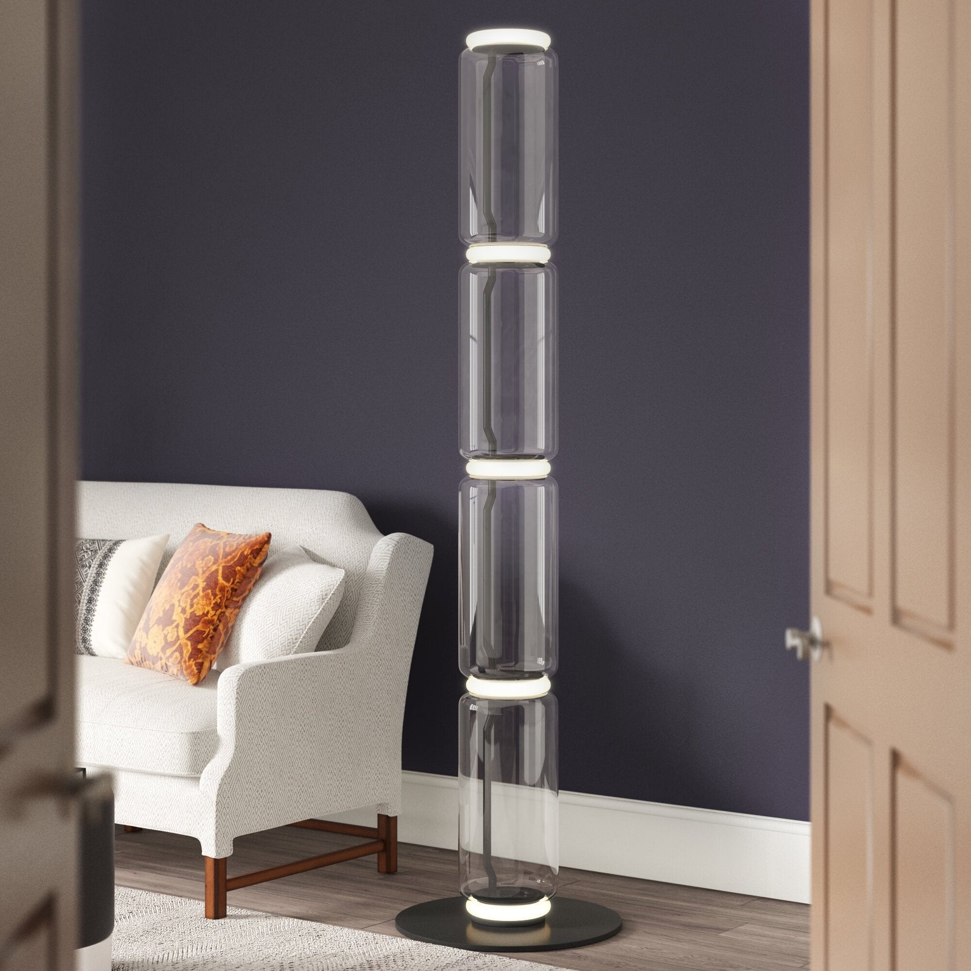 Bamboo Glass Floor Lamp Floor lamp