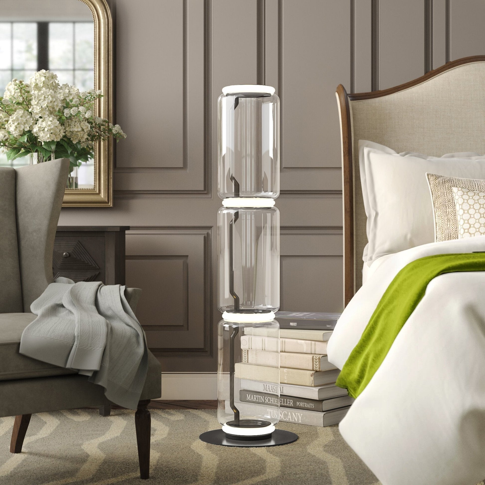 Bamboo Glass Floor Lamp Floor lamp