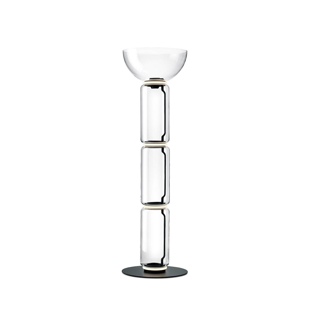Bamboo Glass Floor Lamp ? 15.7″ x H 46.9″ / Dia 40cm x H 119cm / Clear + Black / US Plug Floor lamp