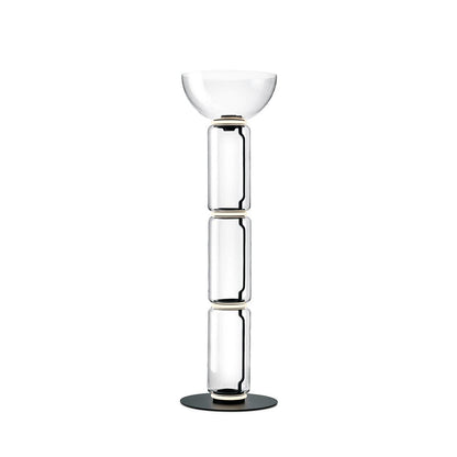 Bamboo Glass Floor Lamp ? 15.7″ x H 46.9″ / Dia 40cm x H 119cm / Clear + Black / US Plug Floor lamp