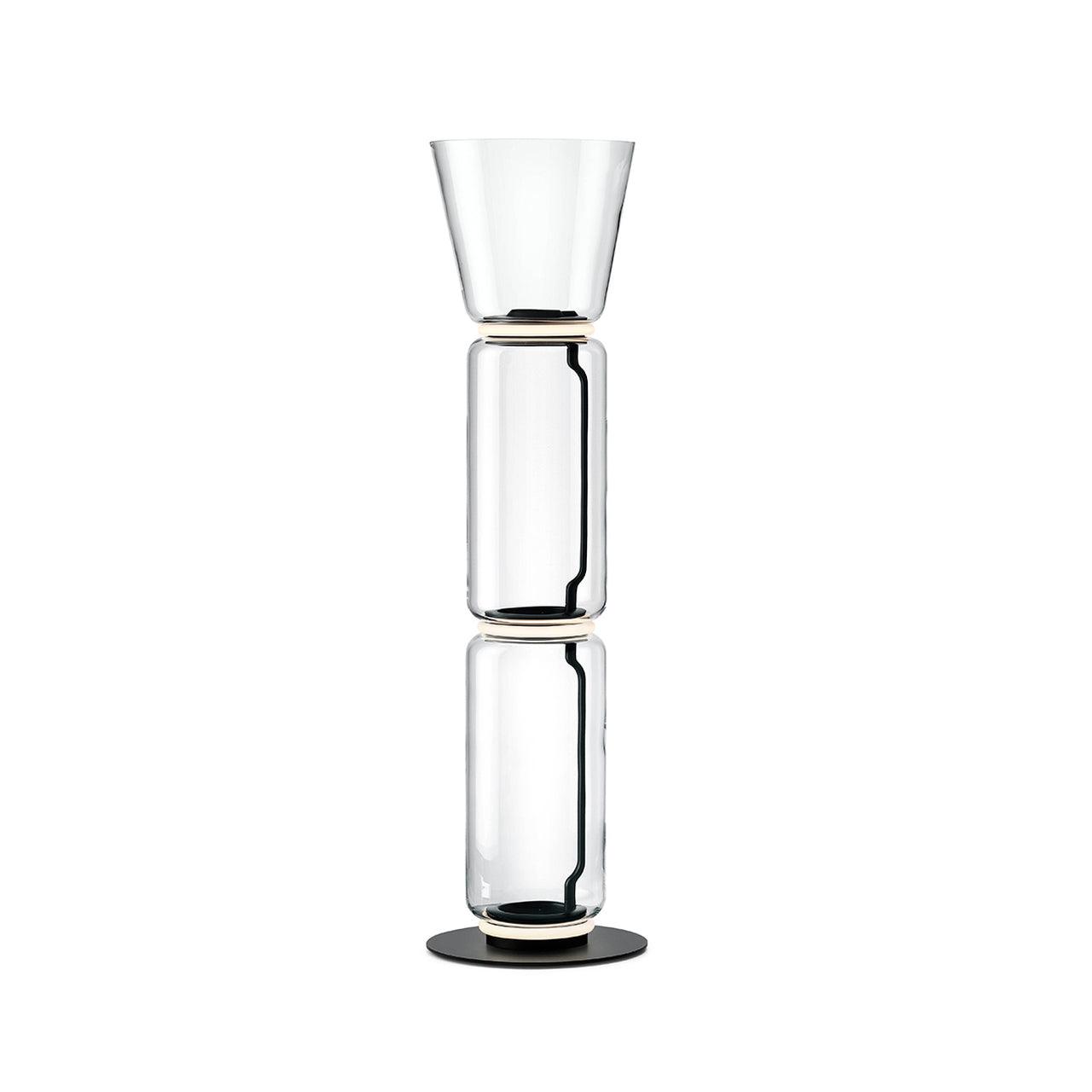 Bamboo Glass Floor Lamp ? 13.8″ x H 35″ / Dia 35cm x H 89cm / Clear + Black / US Plug Floor lamp
