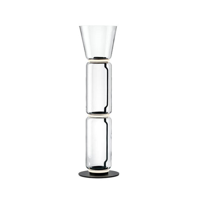 Bamboo Glass Floor Lamp ? 13.8″ x H 35″ / Dia 35cm x H 89cm / Clear + Black / US Plug Floor lamp