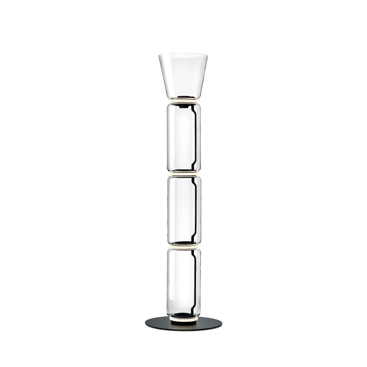 Bamboo Glass Floor Lamp ? 13.8″ x H 47.6″ / Dia 35cm x H 121cm / Clear + Black / US Plug Floor lamp