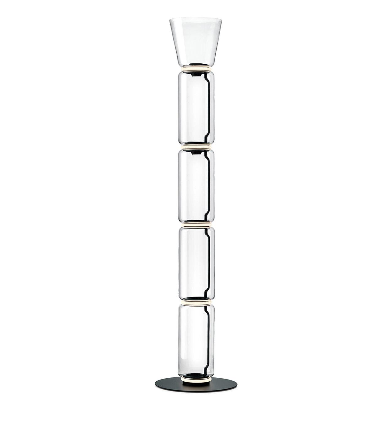 Bamboo Glass Floor Lamp ? 13.8″″ x H 60.2″ / Dia 35cm x H 153cm / Clear + Black / US Plug Floor lamp