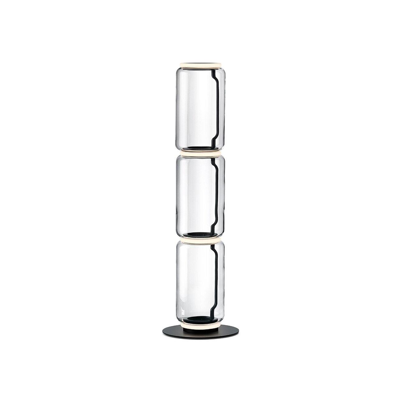 Bamboo Glass Floor Lamp ? 13.8″ x H 38.2″ / Dia 35cm x H 97cm / Clear + Black / US Plug Floor lamp