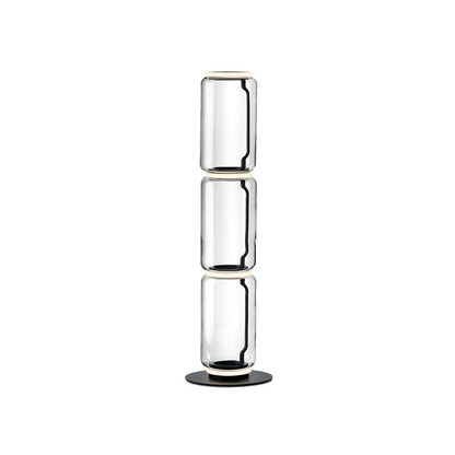 Bamboo Glass Floor Lamp Dia 13.8″ x H 38.2″ / Dia 35cm x H 97cm / Clear + Black / US Plug Floor lamp