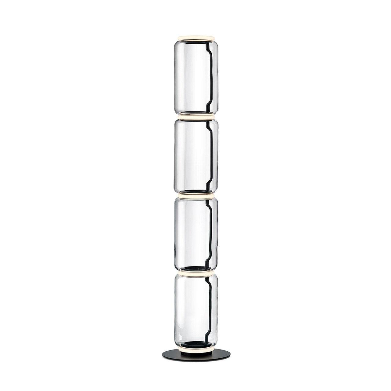 Bamboo Glass Floor Lamp ? 13.8″ x H 50.7″ / Dia 35cm x H 129cm / Clear + Black / US Plug Floor lamp