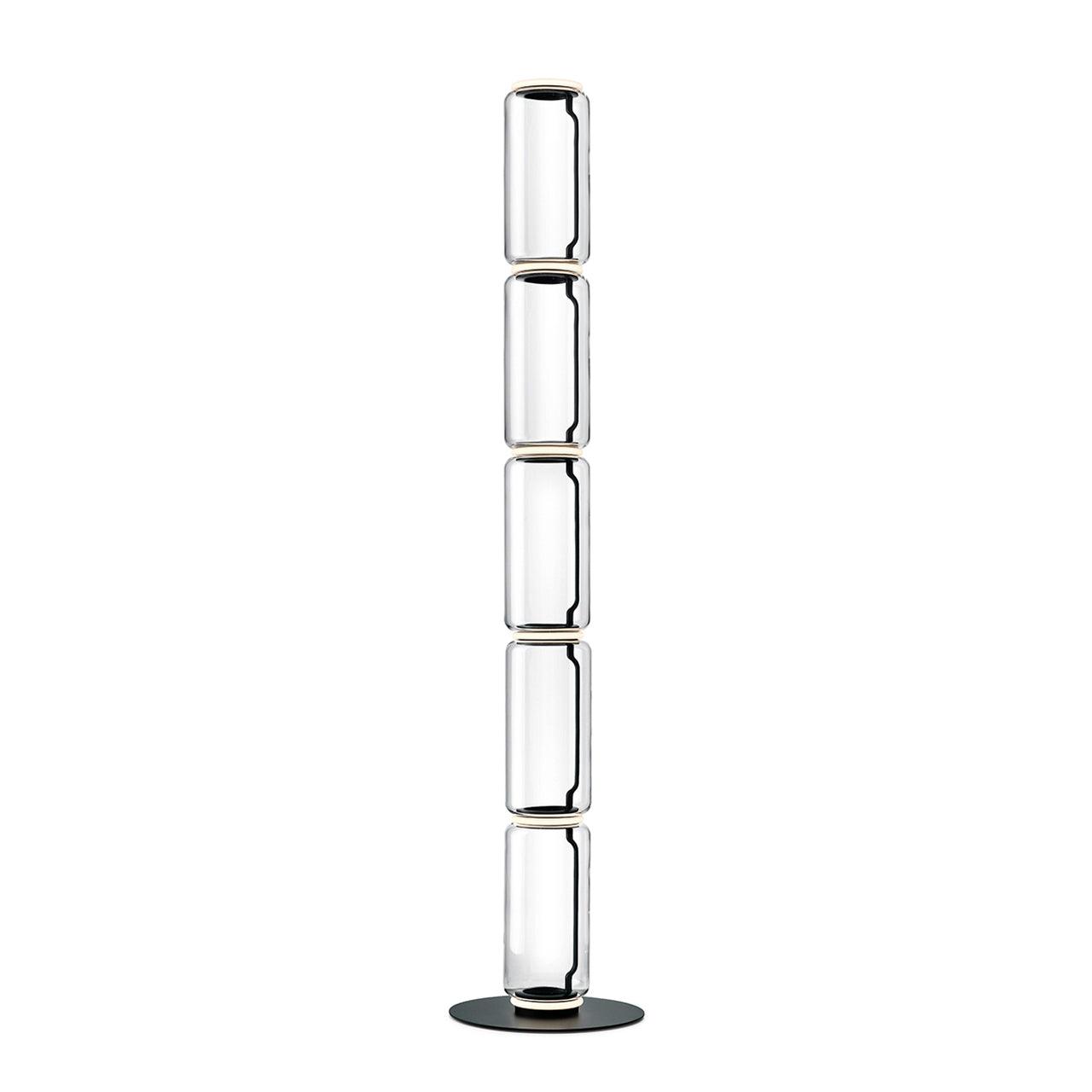Bamboo Glass Floor Lamp Dia 13.8″ x H 63″ / Dia 35cm x H 160cm / Clear + Black / US Plug Floor lamp