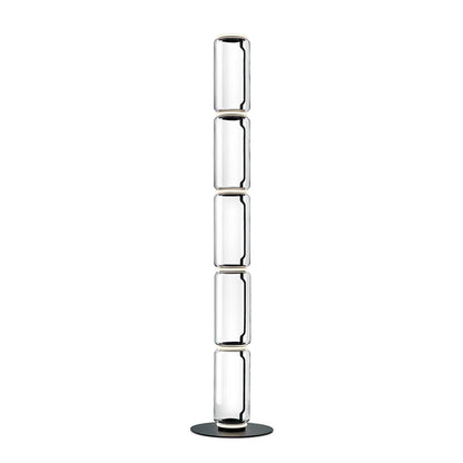 Bamboo Glass Floor Lamp Dia 13.8″ x H 63″ / Dia 35cm x H 160cm / Clear + Black / US Plug Floor lamp