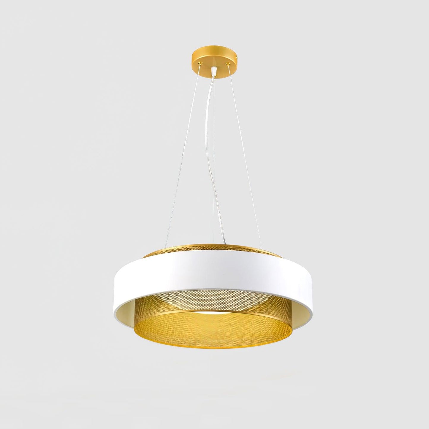 Nolan Pendant Light Dia 15″ x H 5.9″ / Dia 38cm x H 15cm / Gold + White / Warm light Pendant light