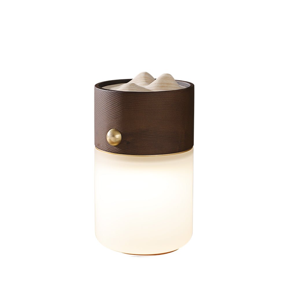 Nomad Lantern Table Lamp Without hand strap Dia 3.9″ x H 6.3″ / Walnut Color Table lamp