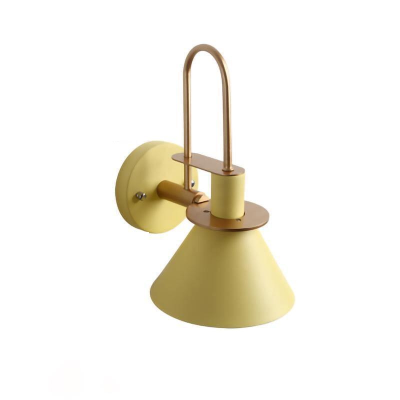 Nordic Metal Wall Sconce Dia 9.4″ x H 12.2″ / Dia 24cm x H 31cm / Yellow Wall lamp