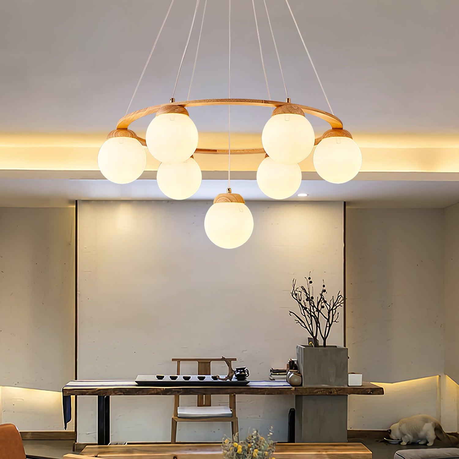 Nuura Miira Wood Chandelier Chandelier