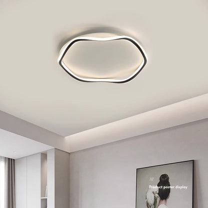 Modern Cloud Shape Ceiling Lamp ? 18.9″ x H 3.9″ / Dia 48cm x H 10cm / White + Black / Cool Light Ceiling lamp