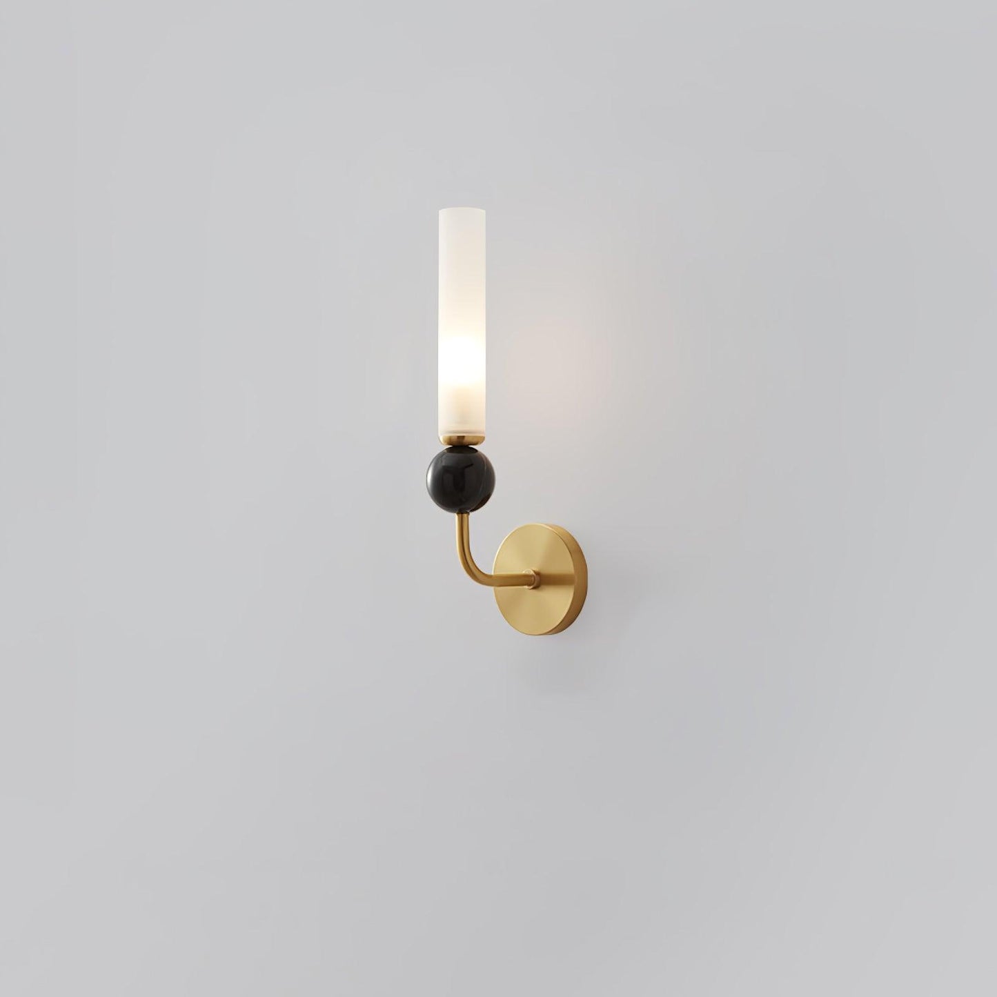 Marble Vertical Wall Lamp Model A ? 3.9″ x H 14.2″ / ? 10cm x H 36cm / Brass & White Wall lamp