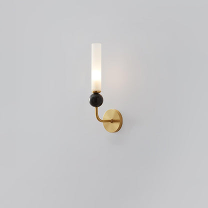 Marble Vertical Wall Lamp Model A ? 3.9″ x H 14.2″ / ? 10cm x H 36cm / Brass & White Wall lamp