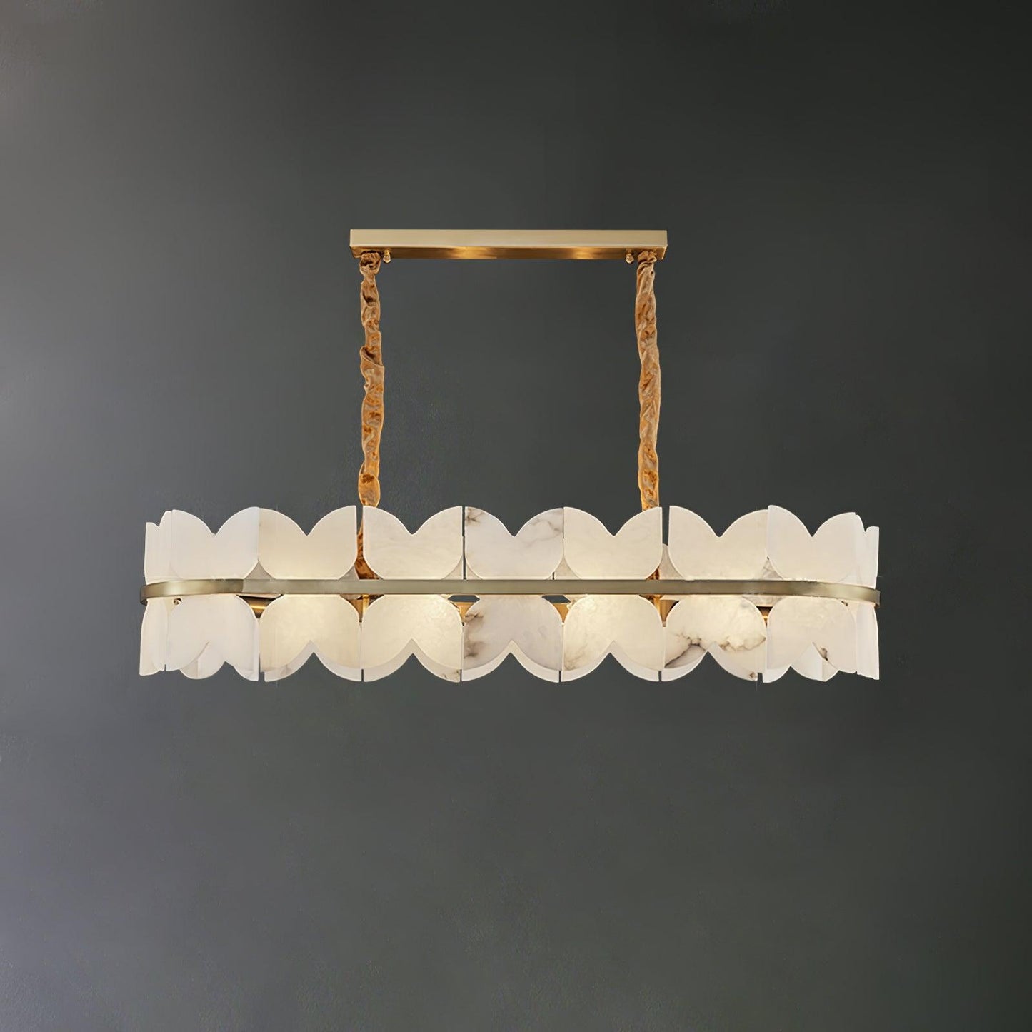 Alabaster Cloudscape Chandelier 1 layer Long L 39.4″ x W 13.8″ x H 8.7″ / L 100cm x W 35cm x H 22cm Chandelier