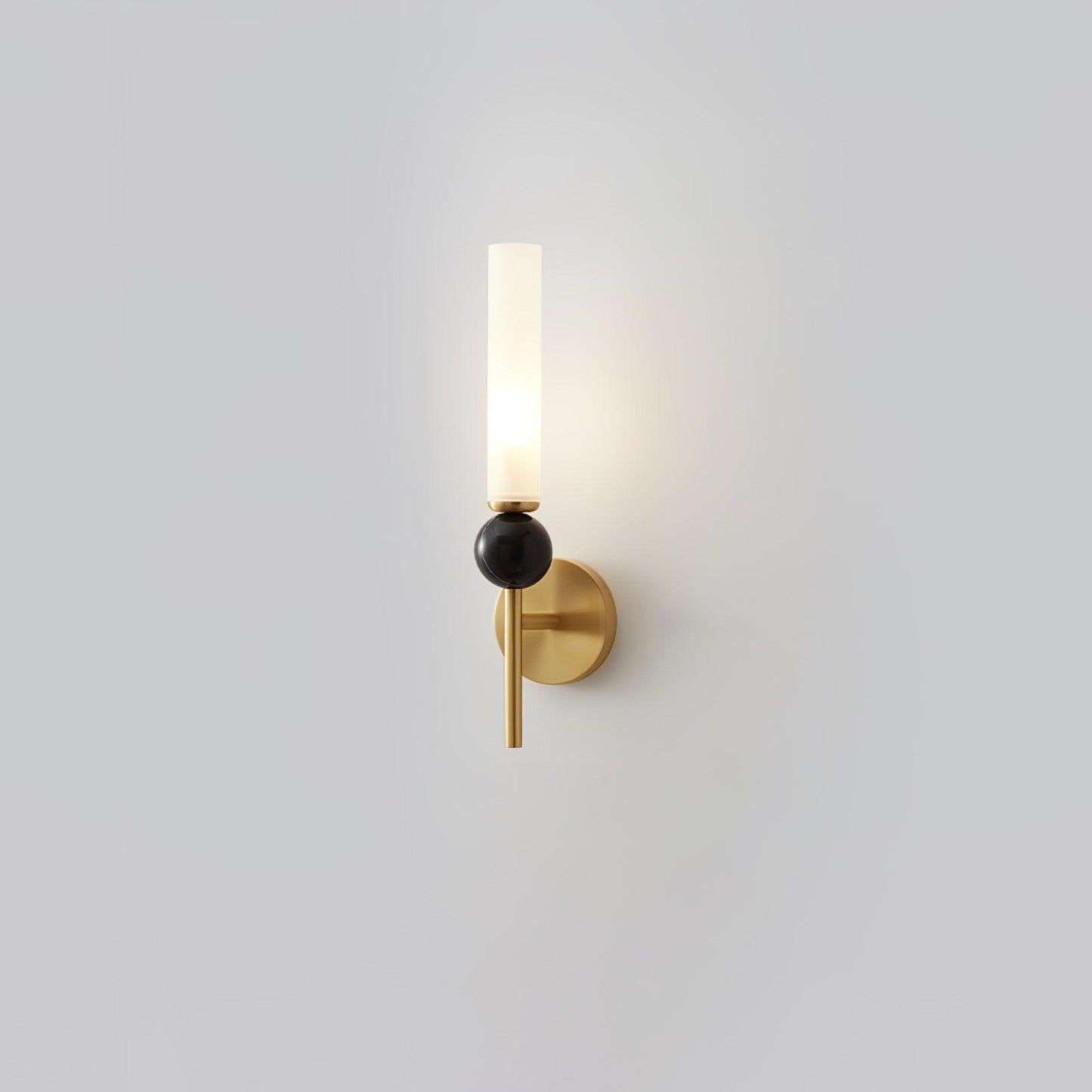 Marble Vertical Wall Lamp Model B ? 3.9″ x H 15.2″ / ? 10cm x H 38.5cm / Brass & White Wall lamp