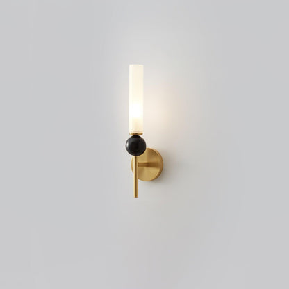Marble Vertical Wall Lamp Model B ? 3.9″ x H 15.2″ / ? 10cm x H 38.5cm / Brass & White Wall lamp