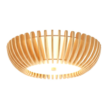 Oakflare Ceiling Lamp Model B ? 16.5″ x H 5.9″ (Integrated LED) Warm Light / Wood color & White