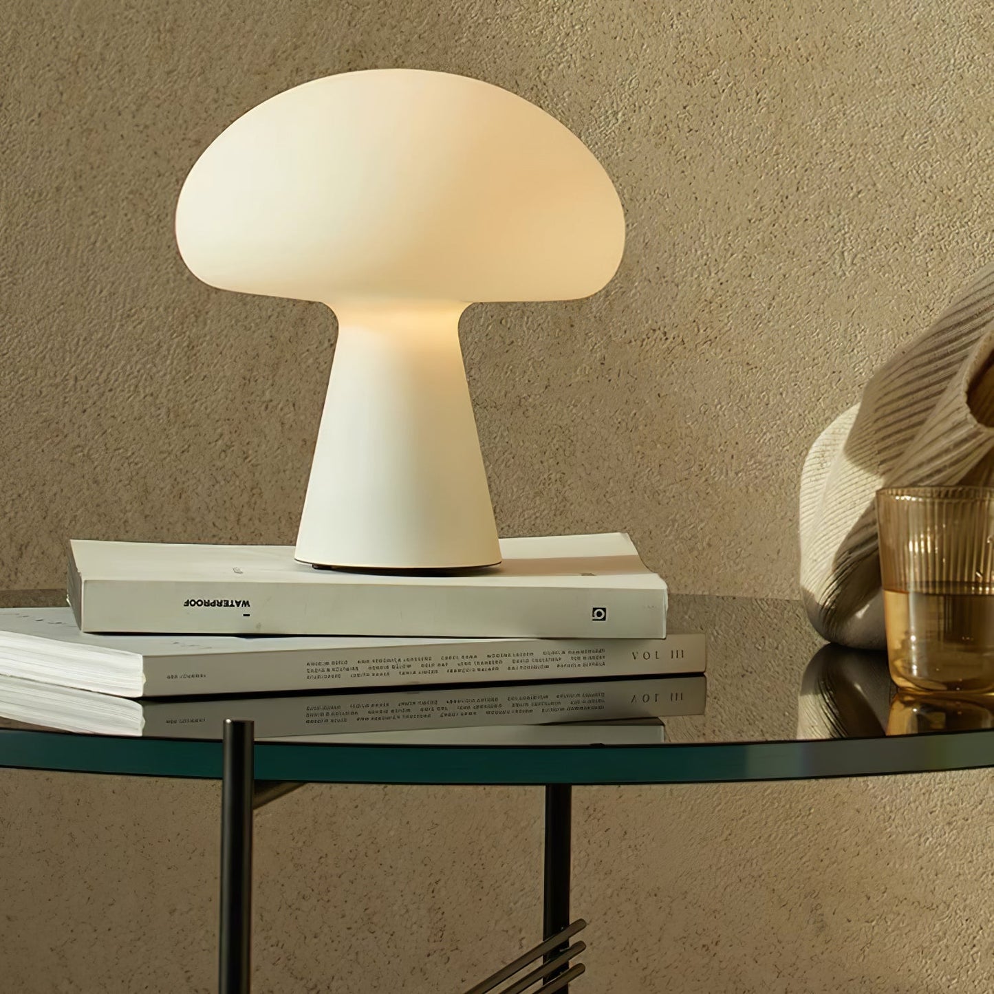 Obello Portable Built-in Battery Table Lamp ? 8.7″ x H 9.4″ / Dia 22cm x H 24cm / White / Three-Color Changing Light