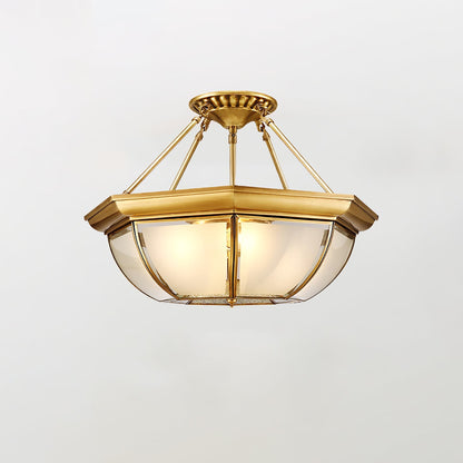 Bowl Shaped Brass Ceiling Lamp Model B Dia 13.8″ x H 13.8″ / Brass Ceiling lamp