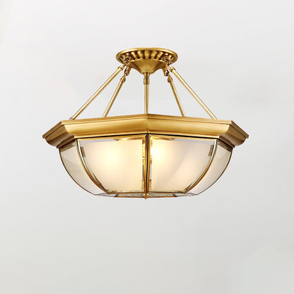 Bowl Shaped Brass Ceiling Lamp Model B Dia 17.7″ x H 15.7″ / Brass Ceiling lamp