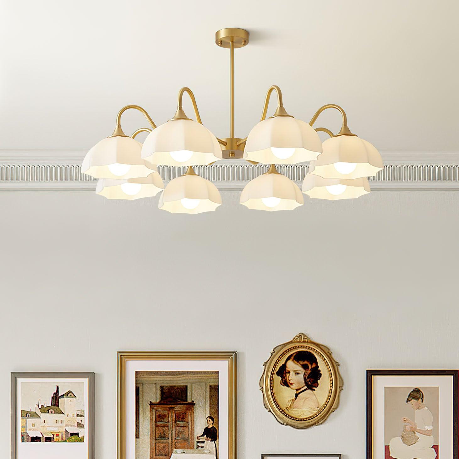 Octagonal Glass Bowl Chandelier Chandelier