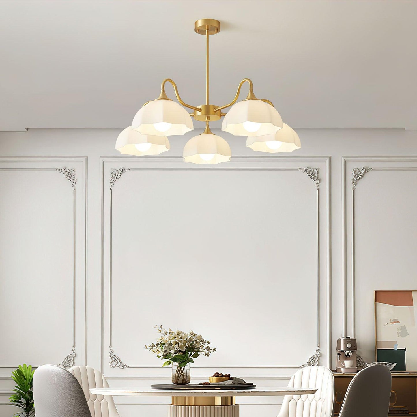 Octagonal Glass Bowl Chandelier Chandelier