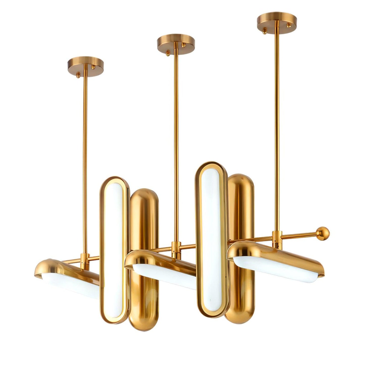 Capsule Chandelier ? 39.4″ x H 18.1″ / Dia 100cm x H 46cm / Gold & Frosted White / Warm White Chandelier