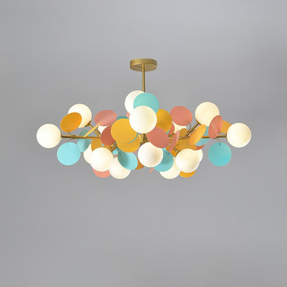 Off White Tree Chandelier 15 heads Dia 35.4″ x H 11.8″ / Dia 90cm x H 30cm / Gold & Colorful Chandelier
