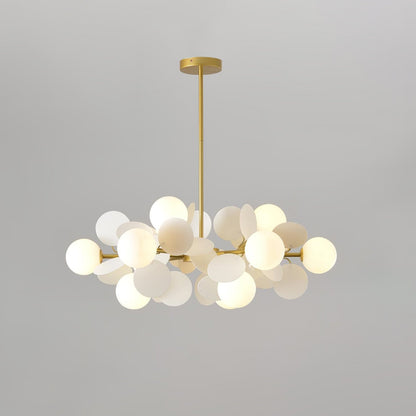 Off White Tree Chandelier 12 heads Dia 29.5″ x H 11.8″ / Dia 75cm x H 30cm / Gold & White Chandelier