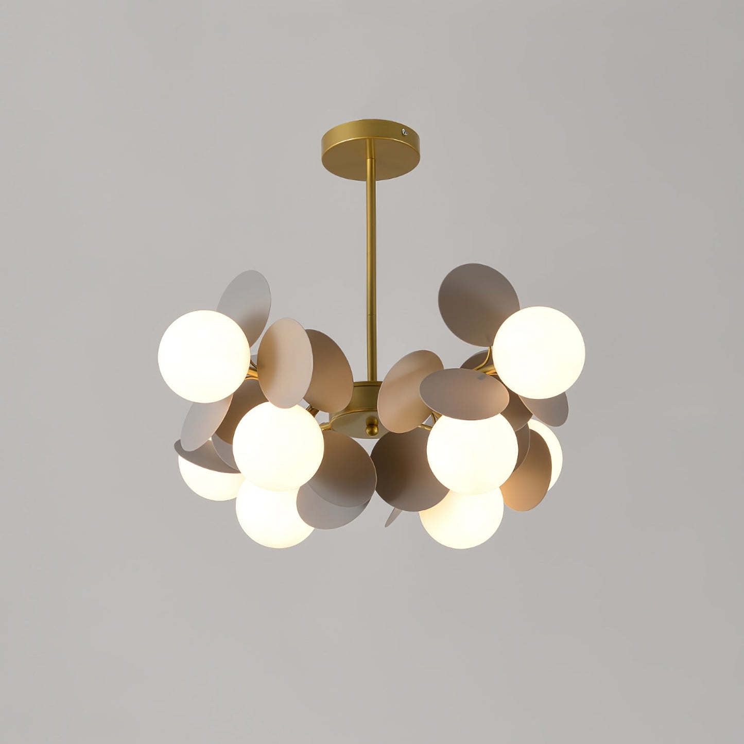 Off White Tree Chandelier 8 heads Dia 23.6″ x H 10.4″ / Dia 60cm x H 26.5cm / Gold & Grey Chandelier