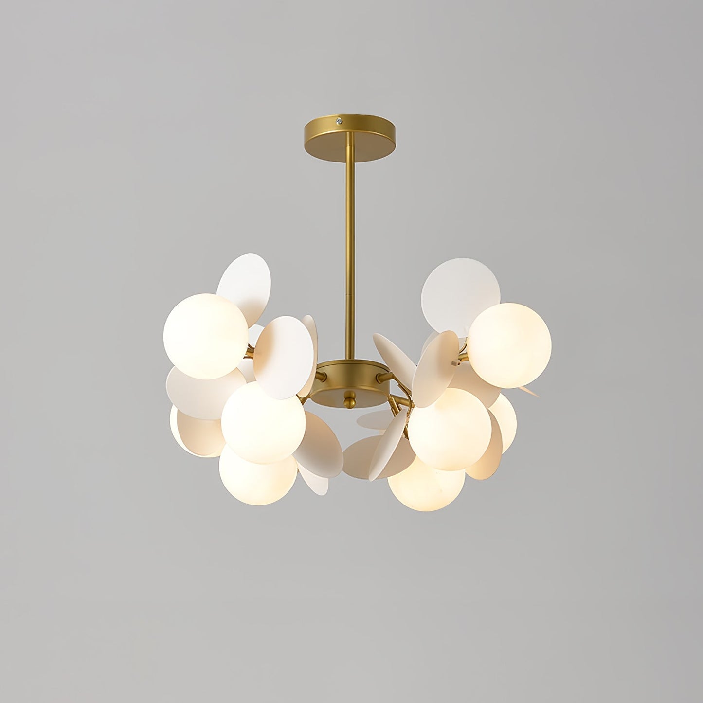 Off White Tree Chandelier 8 heads Dia 23.6″ x H 10.4″ / Dia 60cm x H 26.5cm / Gold & White Chandelier