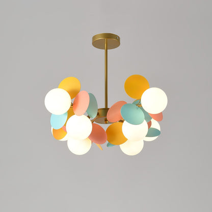 Off White Tree Chandelier 8 heads Dia 23.6″ x H 10.4″ / Dia 60cm x H 26.5cm / Gold & Colorful Chandelier