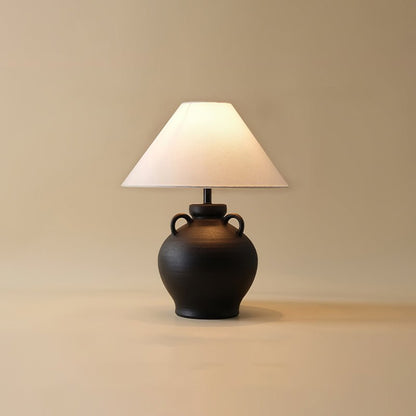 Wine Pot Table Lamp Dia 15.7″ x H 19.7″ / Dia 40cm x H 50cm / Black ceramic & White / US Plug Table lamp