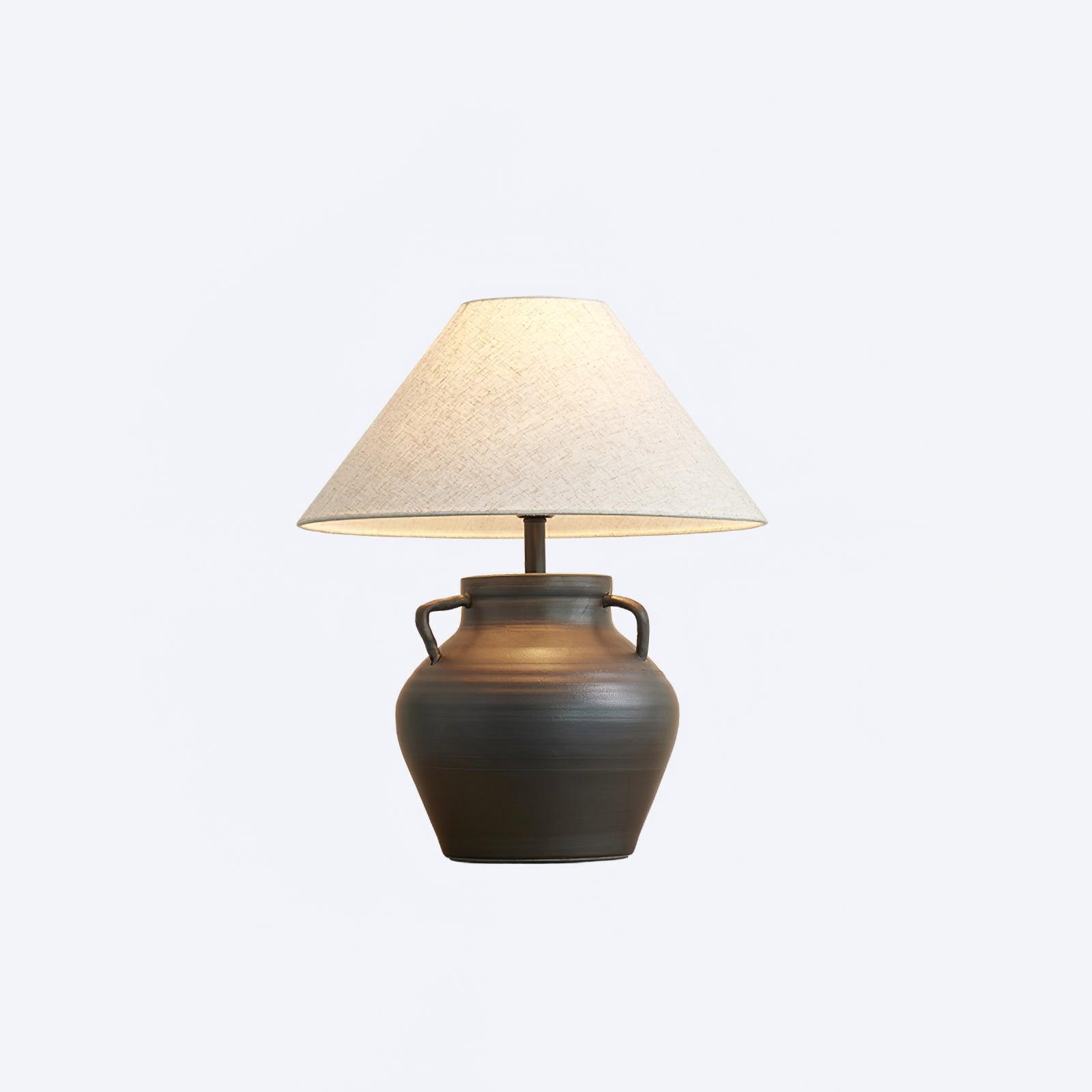 Old Wine Pot Table Lamp Dia 15.7″ x H 18.1″ / Dia 40cm x H 46cm / Black + White / US plug Table lamp