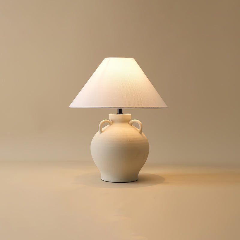 Wine Pot Table Lamp Dia 15.7″ x H 19.7″ / Dia 40cm x H 50cm / Nature ceramic & White / US Plug Table lamp