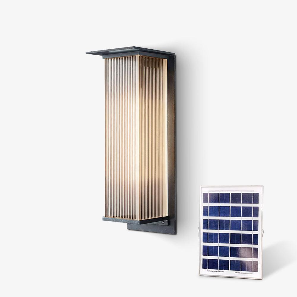 Oleron Box Outdoor Wall Lamp L 7.7″ x W 7.1″ x H 20.1″ / L 19.5cm x W 18cm x H 51cm / Model B: Solar-Powered Version