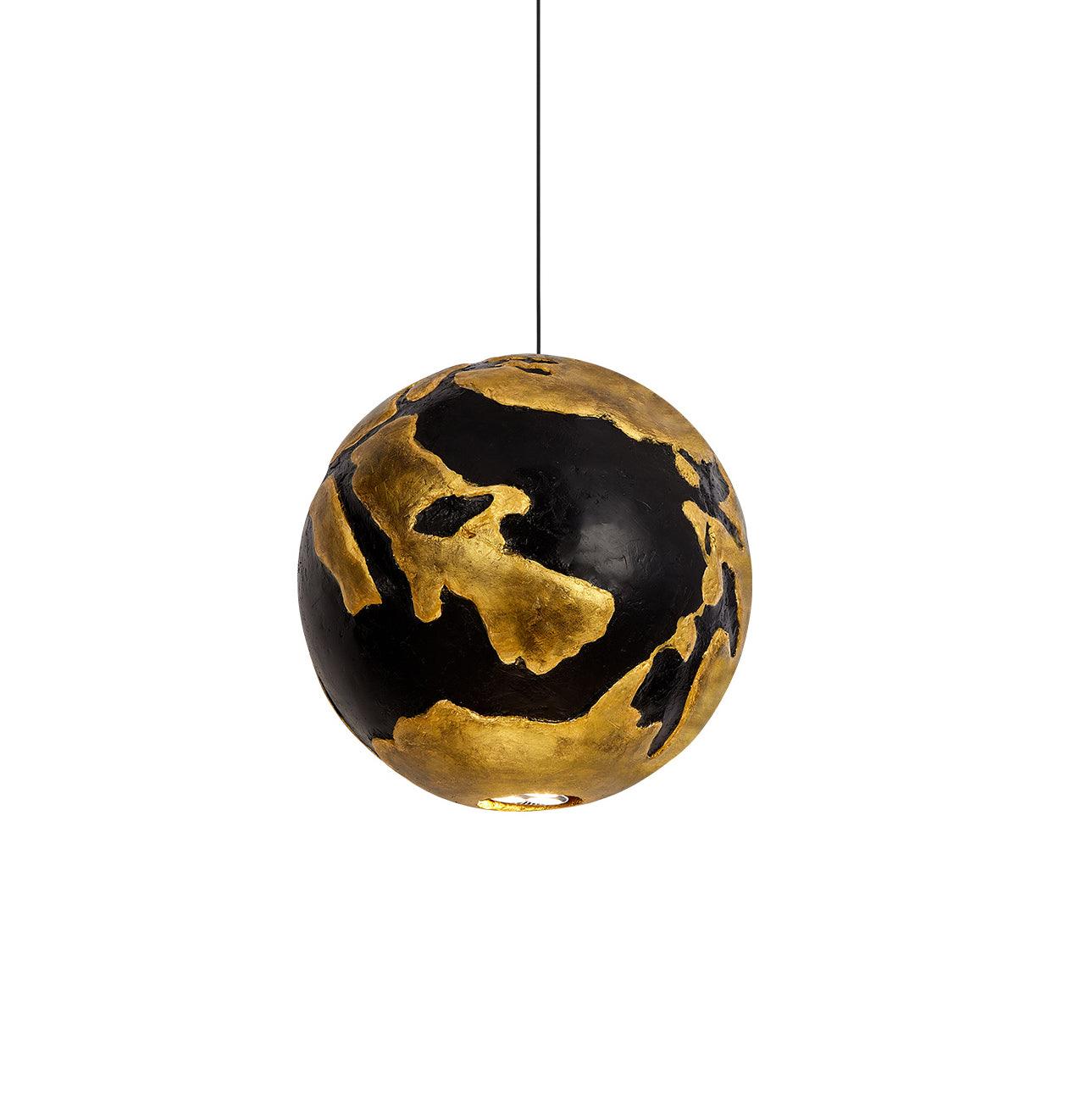 Otona Pendant Light Dia 18″ x H 18″ / Dia 46cm x H 46cm / Black + Gold Pendant light
