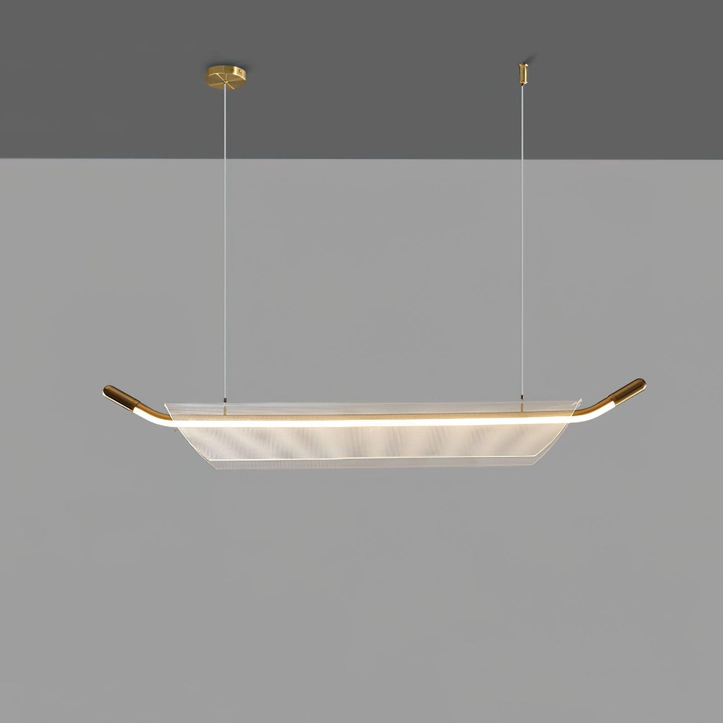One Word Acrylic Pendant Light L 31.5’’ x W 3.9’’ x H 5’’ / L 80cm x W 10cm x H 13cm / Gold / Warm light Pendant light