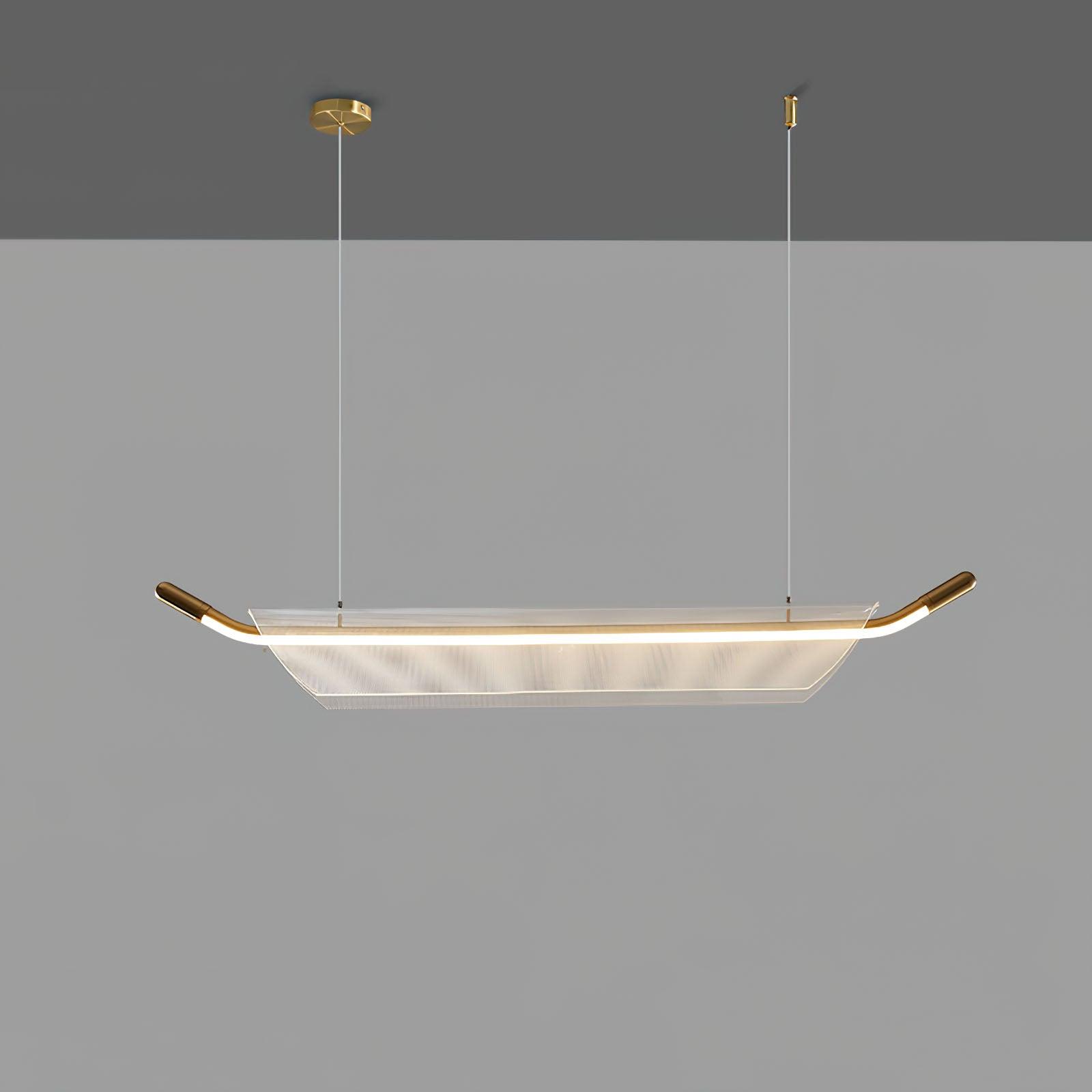 One Word Acrylic Pendant Light L 31.5’’ x W 3.9’’ x H 5’’ / L 80cm x W 10cm x H 13cm / Gold / Warm light Pendant light