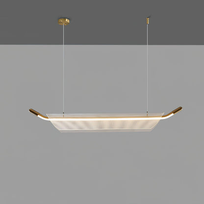 One Word Acrylic Pendant Light L 31.5’’ x W 3.9’’ x H 5’’ / L 80cm x W 10cm x H 13cm / Gold / Warm light Pendant light