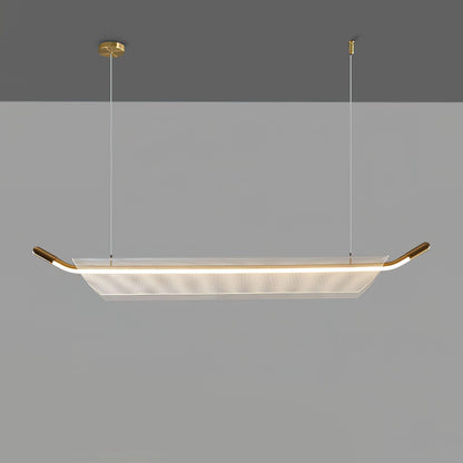 One Word Acrylic Pendant Light L 47.2’’ x W 3.9’’ x H 5’’ / L 120cm x W 10cm x H 13cm / Gold / Warm light Pendant light