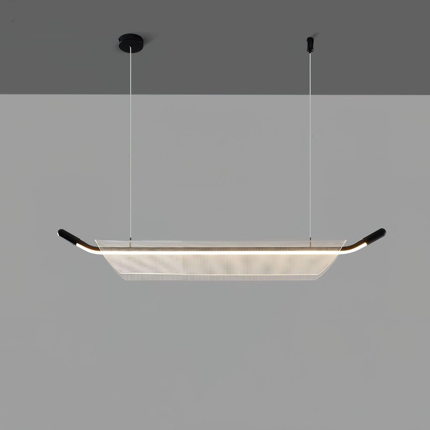 One Word Acrylic Pendant Light L 31.5’’ x W 3.9’’ x H 5’’ / L 80cm x W 10cm x H 13cm / Black / Warm light Pendant light